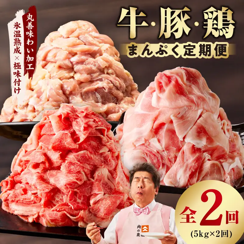 国産 牛肉＆豚肉＆鶏肉 まんぷく 定期便 5kg×2回