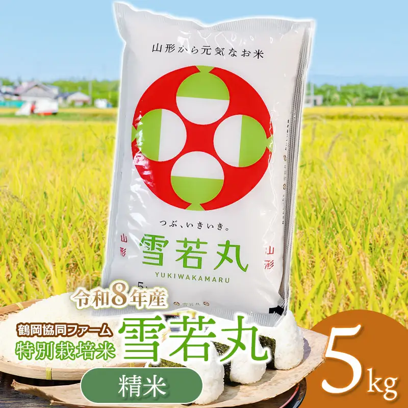 【令和8年産先行予約】 特別栽培米 雪若丸 5kg (5kg×1袋) 山形県鶴岡産　鶴岡協同ファーム