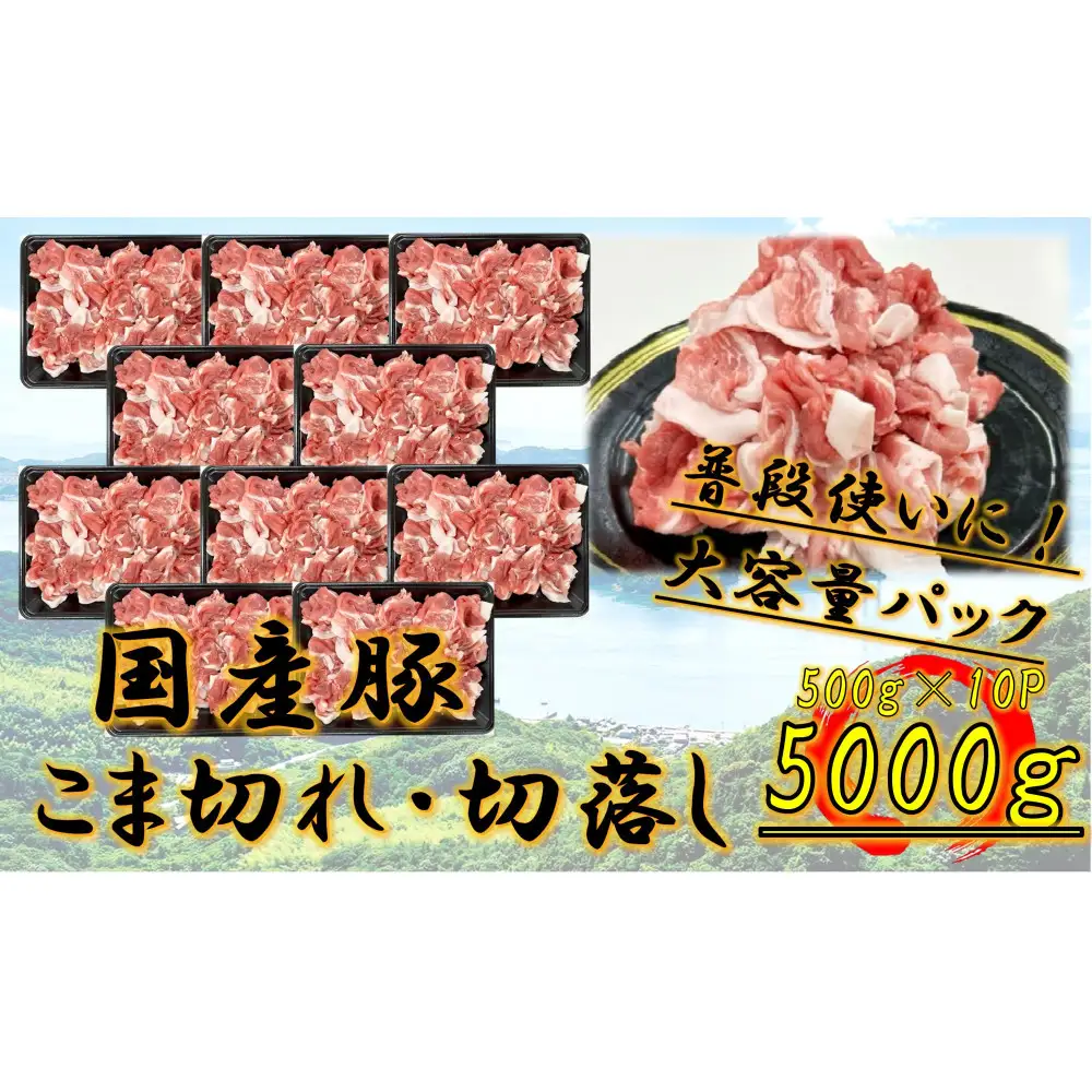 国産豚　こま切れ・切落し　5000g