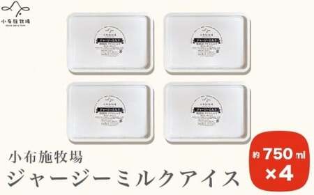 小布施牧場ジャージーミルクアイス 750ml × 4個 ［小布施牧場］アイスミルク アイス スイーツ デザート 菓子 お取り寄せ［B-8］