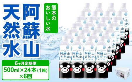 【6ヶ月定期便】熊本のおいしいお水 阿蘇山天然水 500ml×24本（1ケース）