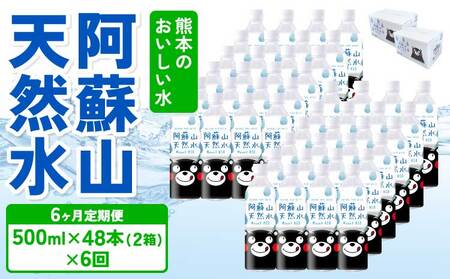 【6ヶ月定期便】熊本のおいしいお水 阿蘇山天然水 500ml×48本（2ケース）