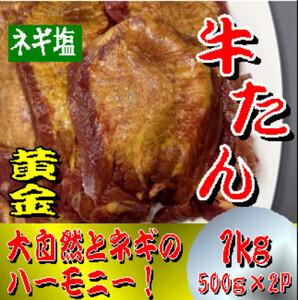 黄金牛たん　塩味　500ｇ×２パック【ttru012】