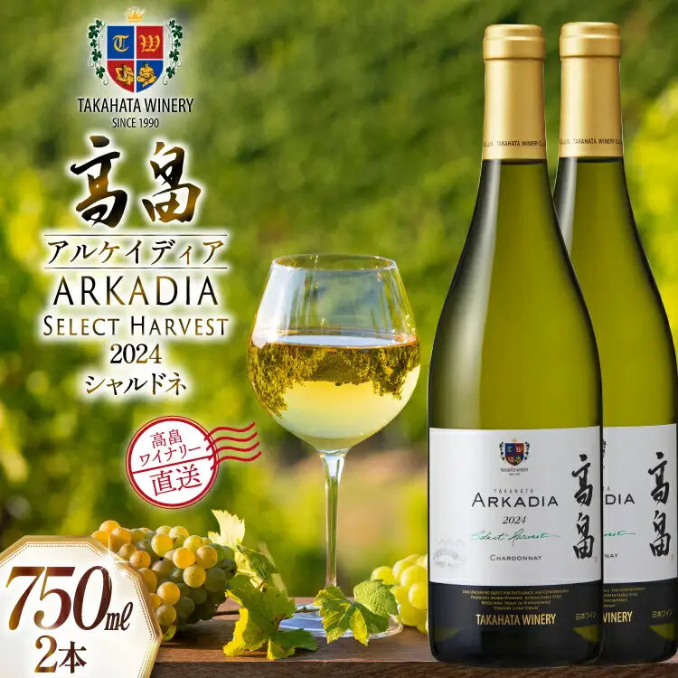 ワイン 白 高畠 アルケイディア シャルドネ 750ml 2本 セット [高畠ワイナリー 山形県 高畠町 tk06ays730061]