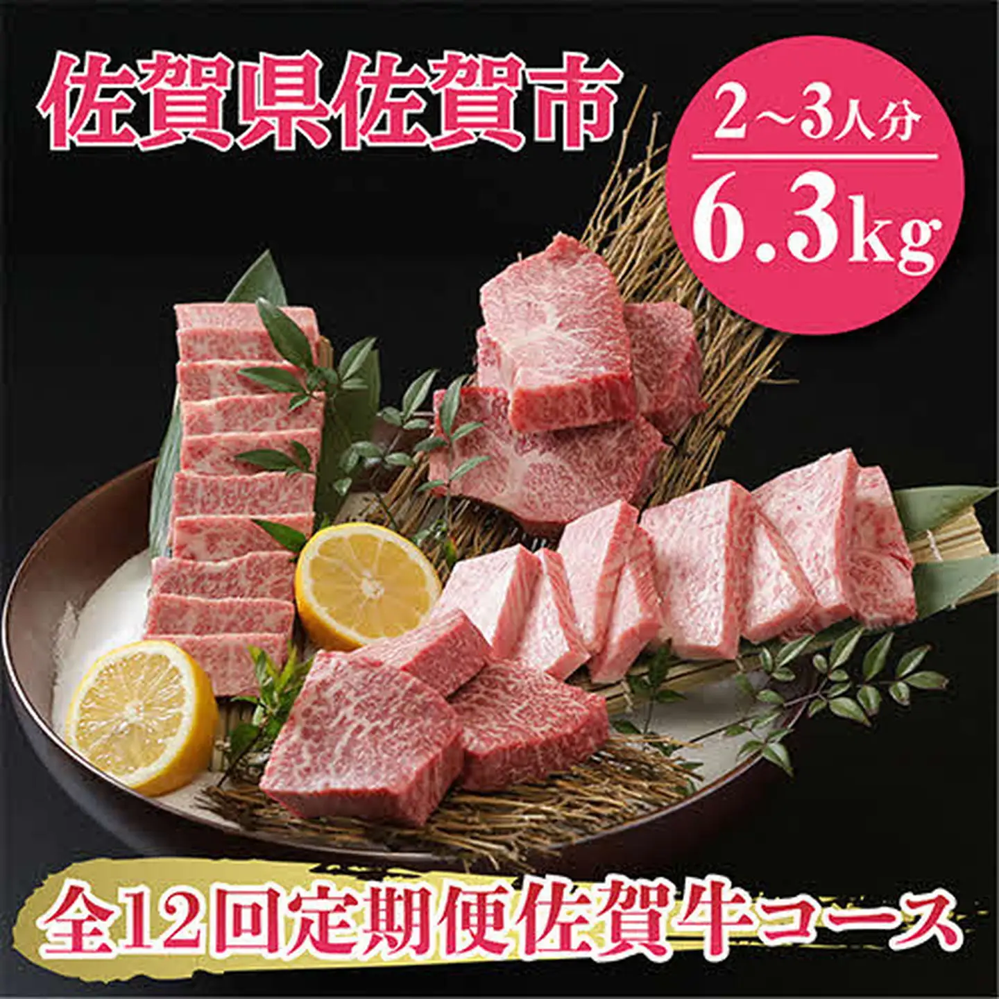 【全12回定期便】佐賀牛6.3kgコース（2～3人分）：C428-001