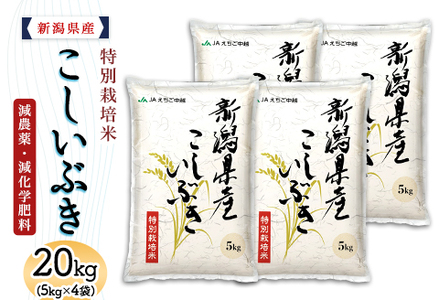 75-7K201新潟県長岡産特別栽培米こしいぶき20kg（5kg×4袋）【2026年5月発送】