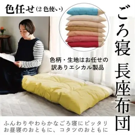 ごろ寝長座布団(色任せ)【エシカル製品/生地の有効活用で廃棄を減らす】【1677763】
