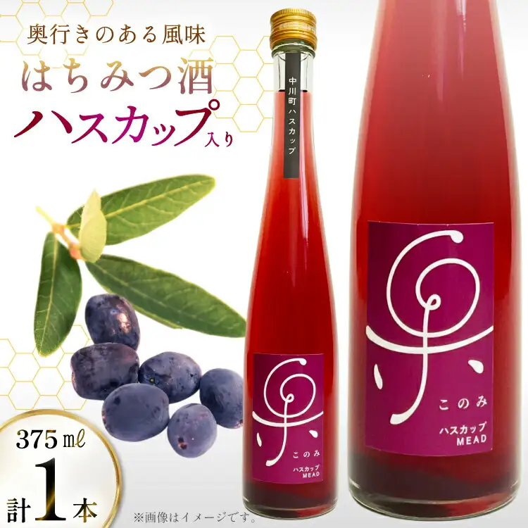 ハスカップ入り 蜂蜜酒 375ml×1本 [エンジョイ道北 北海道 剣淵町 14656350]