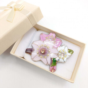 金彩無線七宝焼 桜のブローチ