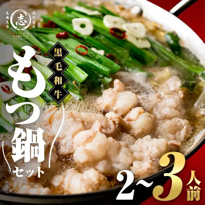 国産黒毛和牛ホルモン もつ鍋セット(2～3人前) 黒毛和牛 肉 牛肉 国産 もつ鍋 モツ鍋 ホルモン タレ 鍋 焼肉 バーべキュー 小分け p9-042