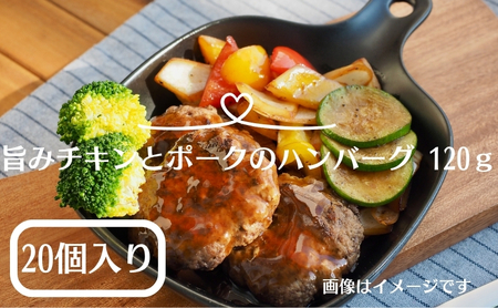 旨みチキンとポークのハンバーグ 120ｇ×20個（冷凍直送）