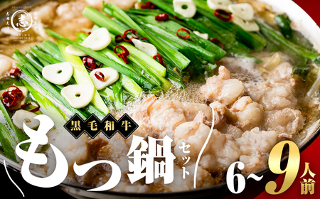 国産黒毛和牛ホルモン もつ鍋セット(6～9人前)  黒毛和牛 肉 牛肉 国産 もつ鍋 モツ鍋 ホルモン タレ 鍋 焼肉 バーべキュー 小分け a4-100
