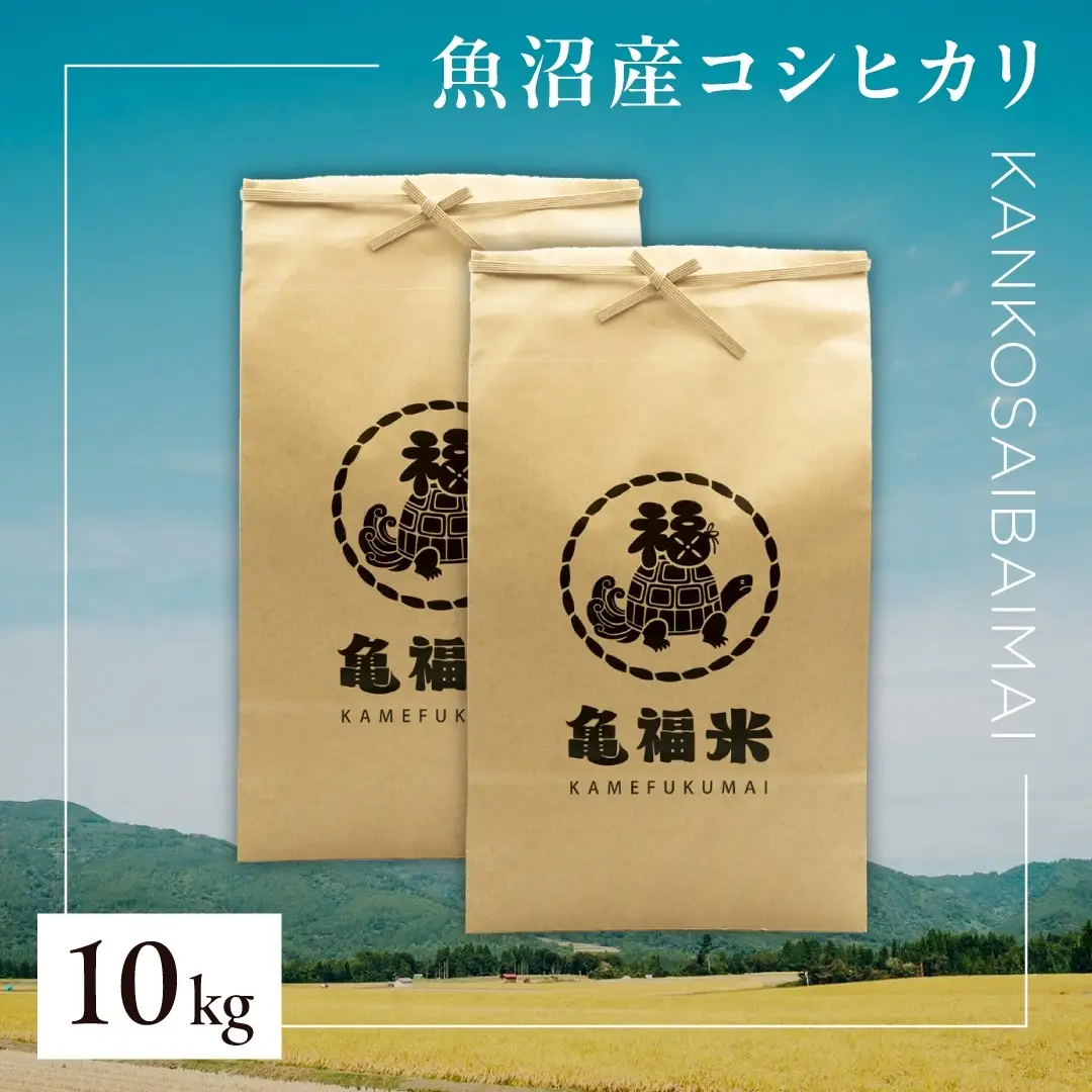 魚沼産コシヒカリ 亀福 慣行栽培 10kg(5キロ×2袋) | 津南町 魚沼 令和7年