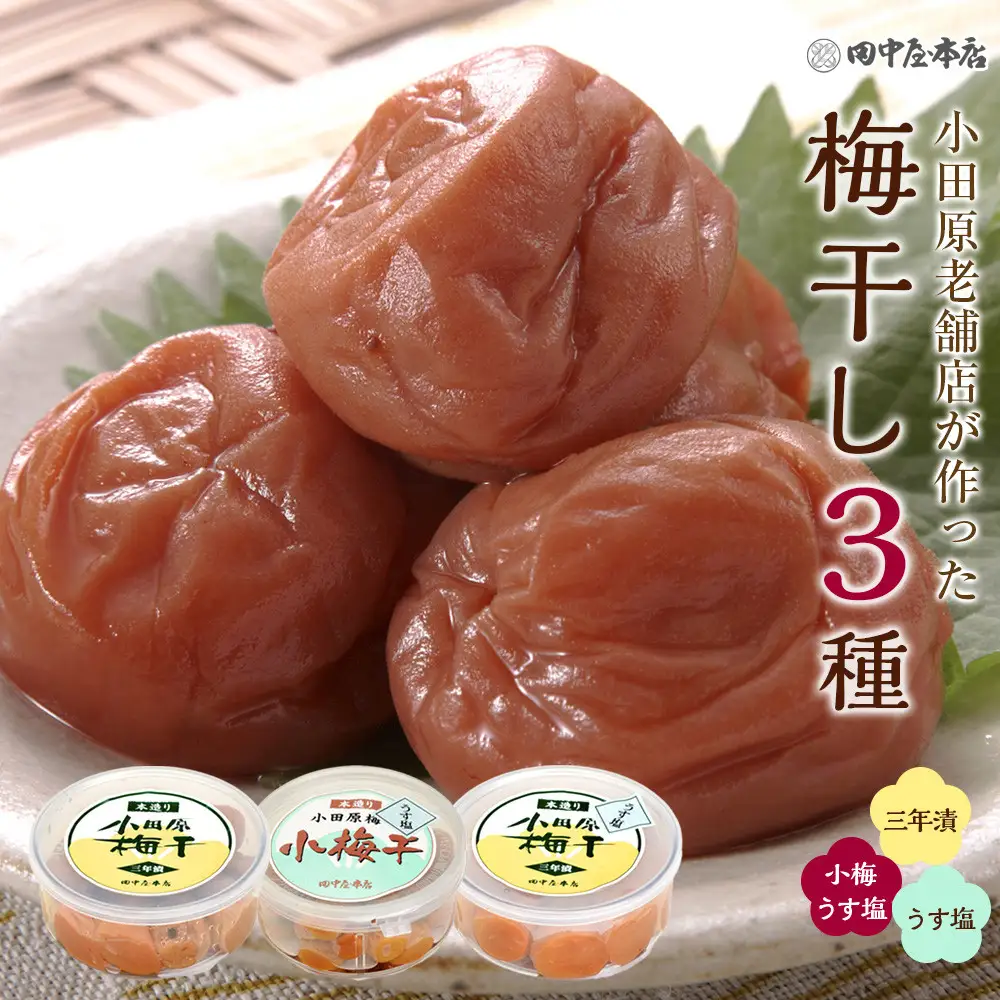 小田原老舗店が作った梅干しカップ3種類セット