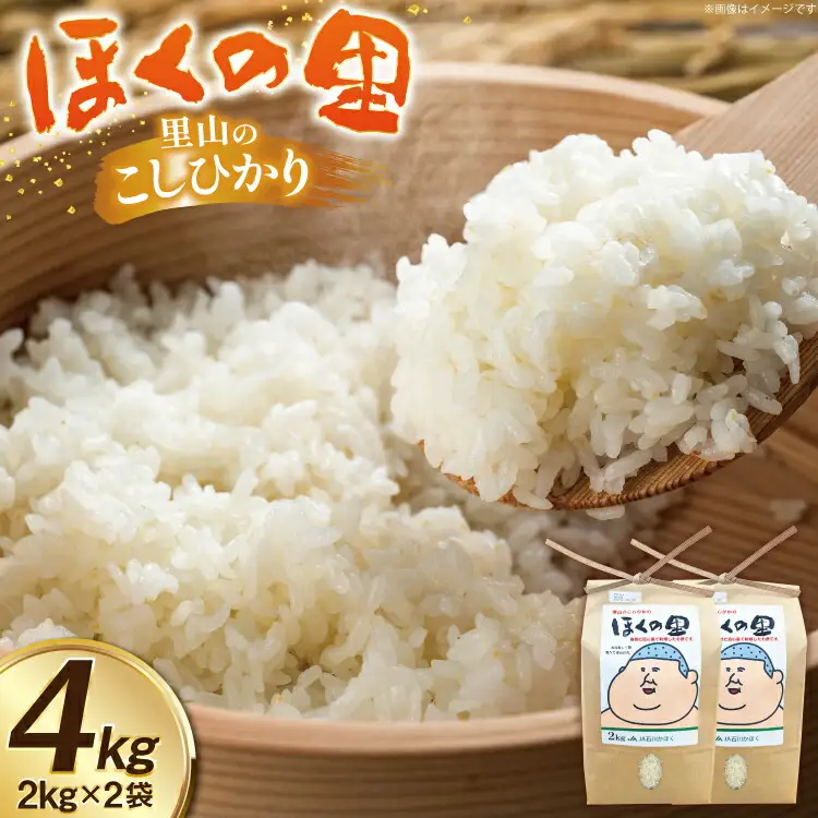 米 令和7年産 里山のこしひかり ほくの里 2kg ×2袋 計4kg [JA石川かほく 石川県 津幡町 tb17nir90049]