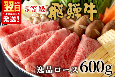 【最短発送】 最高5等級 飛騨牛 逸品ロース 600g すき焼き・しゃぶしゃぶ用 ロース 肩ロース 牛肉 和牛 肉 すき焼き しゃぶしゃぶ 東白川村 岐阜 贅沢 霜降り 鍋 A5 5等級 養老ミート