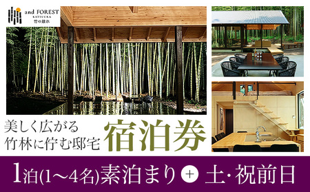 and FOREST勝浦 竹の離れ 宿泊券 1～4名 1泊 素泊まり 土・祝前日 株式会社タスマニアンプロジェクト《30日以内に出荷予定(土日祝除く)》千葉県 勝浦市 宿泊券 サウナ付き