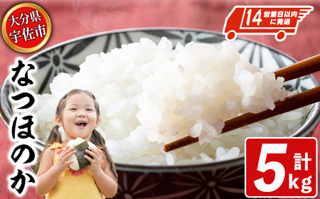 宇佐市産なつほのか (計5kg) ＜北海道 沖縄 離島配送不可＞米 お米 なつほのか ナツホノカ 白米 ご飯 大分県産 5kg 【119000101】【カネガエ】