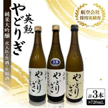 英勲 やどりぎ 純米大吟醸 720ml×3本(火入れ・生酒・生原酒)JALの機内酒にも採用された【配送不可地域：離島】【1696796】