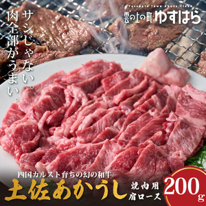 低温でも脂身がとろける土佐あかうし焼肉用肩ロース　200g　牛肉 和牛 国産 BBQ オレイン酸 高知県産