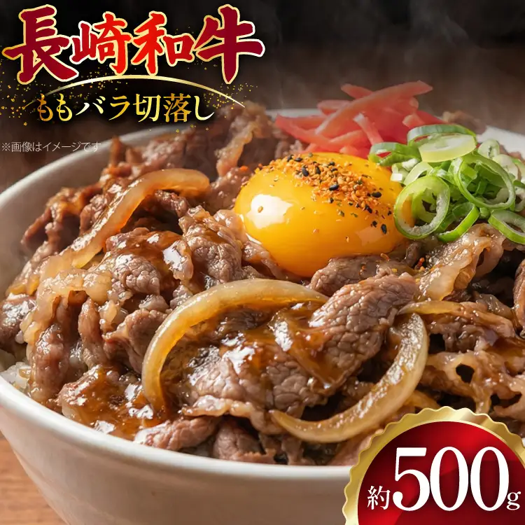 AJ509 長崎和牛 切り落とし (もも・バラ) 約500g [ 肉 牛肉 和牛 バラ モモ おいしい こま切れ カレー 肉じゃが まるしん商会 黒牛 長崎県 島原市 ]