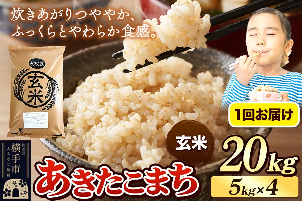 《令和7年産》 米 あきたこまち 20kg（5kg×4袋） 【玄米】 秋田県産