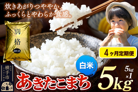《令和7年産》《定期便4ヶ月》 米 あきたこまち 5kg 【白米】 秋田県産