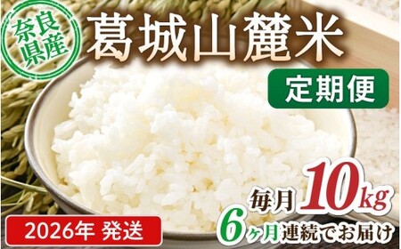 米 先行予約 ※6ヶ月定期便※ 葛城山麓米 ヒノヒカリ（白米）10kg ×6ヶ月 令和8年産 【2026年11月・12月・2027年1月・2月・3月・4月発送】葛城市【smlk-tkb006】