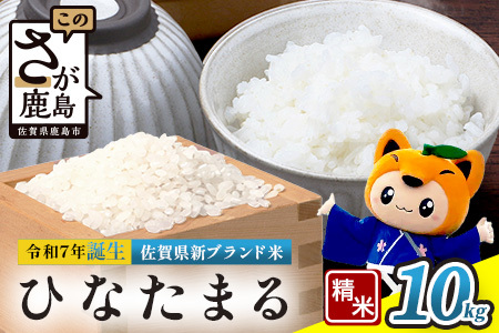 ひなたまる10kg(5kg×2)白米｜特別栽培米【ひなたまる 令和7年誕生 新ブランド米】【生産者直送】幸せと笑顔を届ける元氣のお米｜佐賀県特別栽培農産物｜化学農薬・化学肥料不使用｜新米 精米 有機肥料 佐賀県 鹿島市 E-176