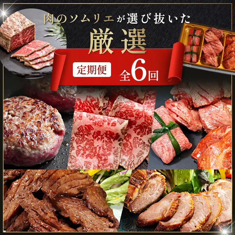 【6回定期便】肉のソムリエ厳選定期便 ： 牛タン3種食べ比べ・A5黒毛和牛ハンバーグ・A5黒毛和牛ローストビーフ・焼豚・ワイルド牛タン