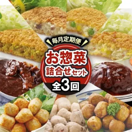 【毎月定期便】大栄食品のお惣菜!毎月お惣菜の詰め合わせセットが届く大満足セット全3回【配送不可地域：離島】【4079781】