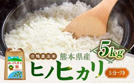 令和7年産 合鴨農法米 ヒノヒカリ 5分づき精米 5kg お米 おこめ 米 こめ 精米 白米 ご飯 ごはん 熊本県 あさぎり町
