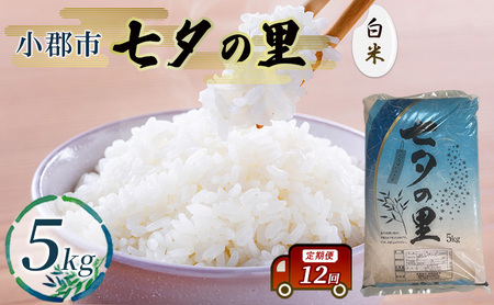 定期便 12回 米 七夕の里 白米 5kg お米 コメ お楽しみ 12ヶ月