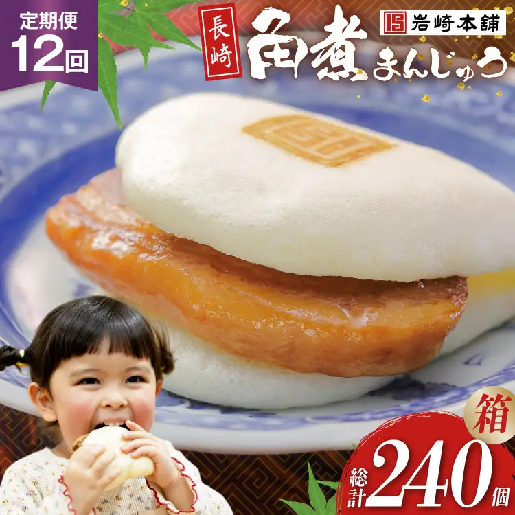 BJ042 岩崎本舗 【12回定期便】長崎角煮まんじゅう 20個入 (箱) [長崎県 島原市]