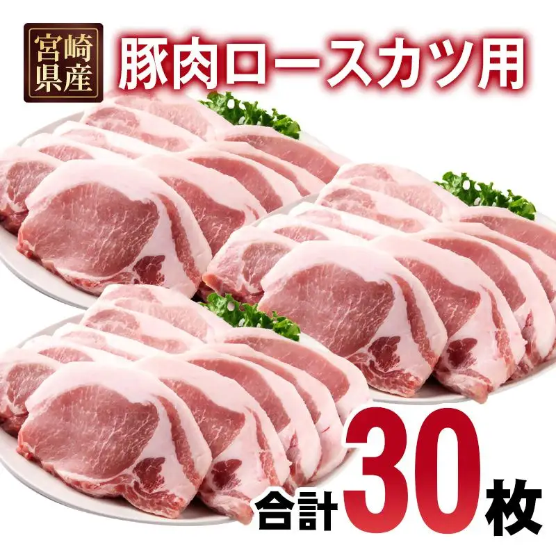 宮崎県産豚肉 ロースカツ用30枚セット 小分け 5枚入り×6パック＜70-26a＞