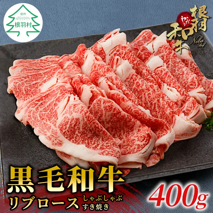国産黒毛和牛  リブロース 400ｇ 根羽こだわり和牛  しゃぶしゃぶ すき焼き 和牛 牛肉 10000円 10,000円