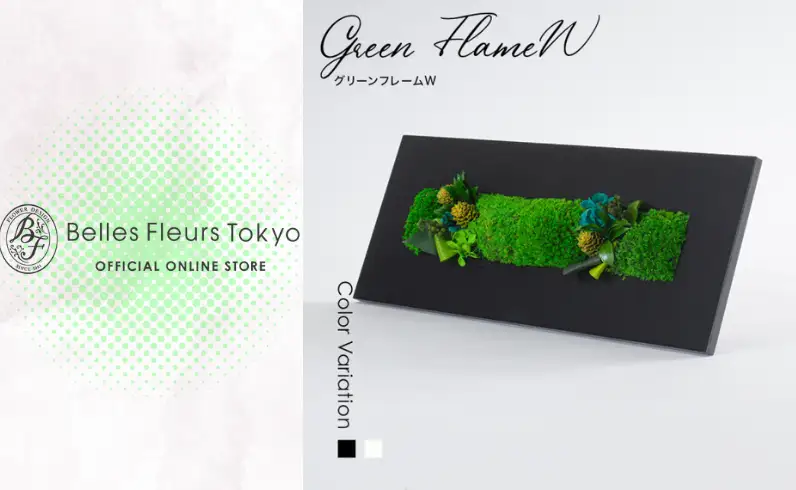 花 プリザーブドフラワー グリーンフレームW ギフト プレゼント お祝い 誕生日 お供え アレンジ インテリア 東京都 墨田区 白フレーム