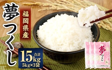 【令和7年産】 精米 食味鑑定士厳選 夢つくし 15kg（5kg×3袋） 米 こめ コメ お米 単一原料米