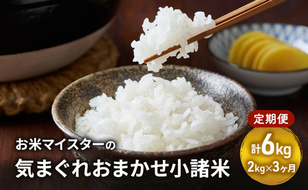 【古久庄 村松商店】お⽶マイスターの気まぐれお任せ⼩諸⽶ 3ヶ月定期便（2kg）信州 長野 ごはん ご飯 コメ コシヒカリ あきたこまち つきあかり 風さやか ひとめぼれ ゆうだい24 ブレンド米