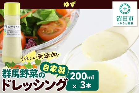 ゆず 200ml×3本 自家製・群馬産野菜で手作りドレッシング
