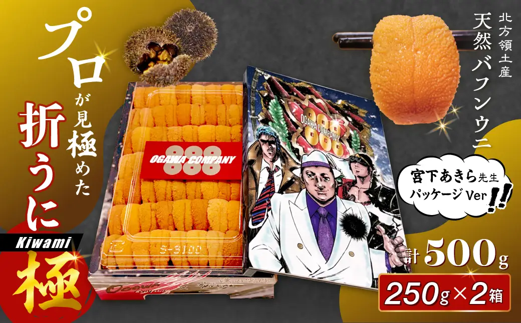 ≪プロ厳選≫最高級折うに(極)宮下あきら先生パッケージVer計500g うに ウニ 雲丹 折うに 海鮮 海産物 北海道 浜中町 ふるさと納税 人気_H0014-106
