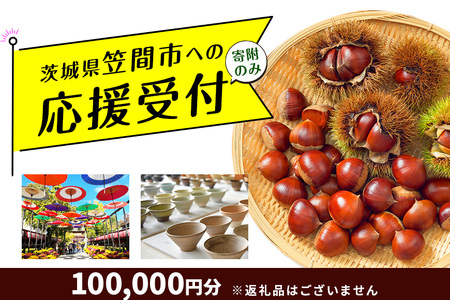 【返礼品なし】茨城県笠間市応援寄附 100,000円 FY-011