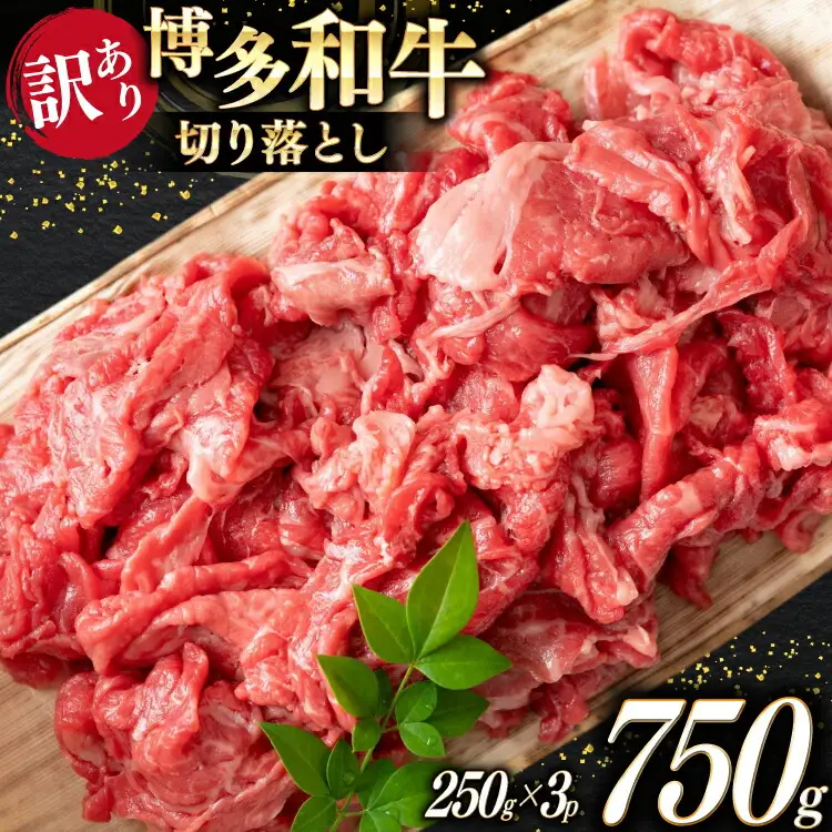 牛肉 切り落とし 訳あり A4以上 博多和牛 計750g [um40beg040037] 牛肉