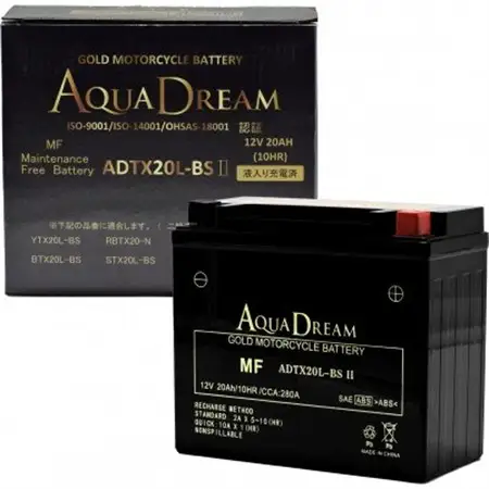 AQUADREAM GOLD バイク用バッテリー 液入充電済 ADTX20L-BS II 1個【配送不可地域：沖縄県】【1641556】
