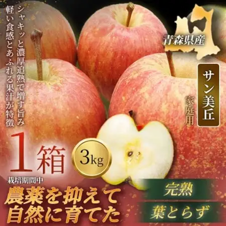 【青森直送 季節の味覚をお届け!】サン美丘 3kg×1箱(家庭用)青森産 産地直送 限定生産【配送不可地域：離島】【1700936】