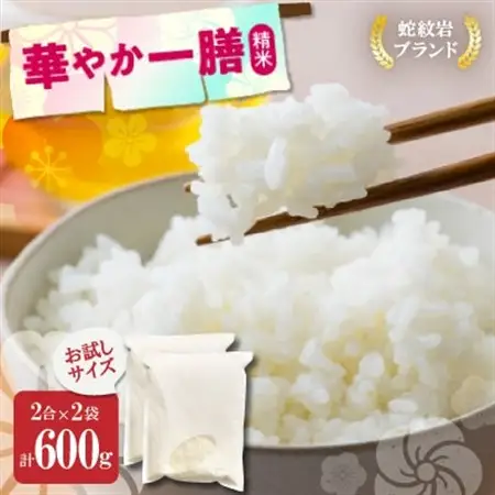お試し!令和8年産〈先行受付〉9月より順次発送【蛇紋岩ブランド　華やか一膳】計600g(2合×2袋)【1699942】