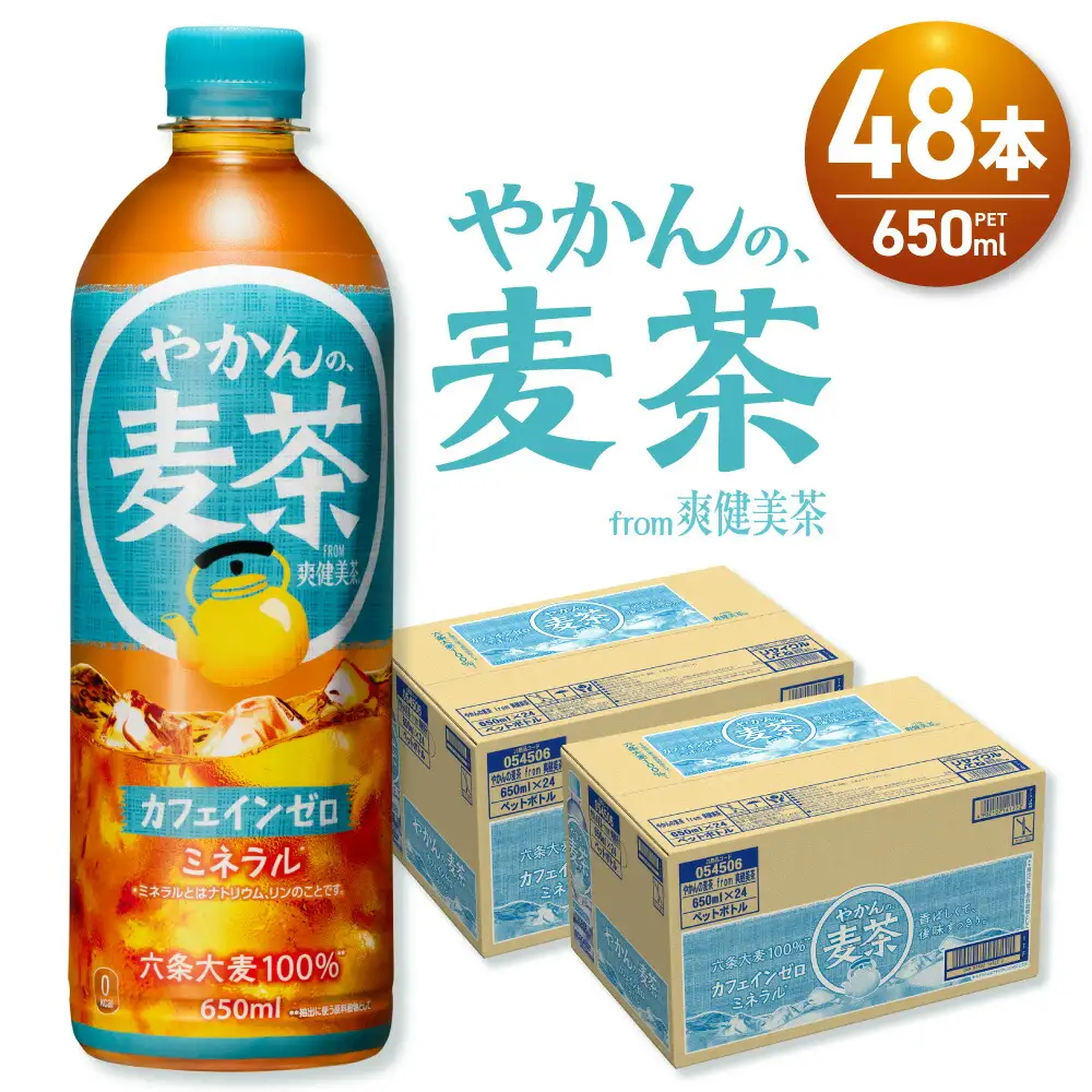 やかんの麦茶 from 爽健美茶 650mlPET×48本｜コカ・コーラ 飲料 ドリンク 飲み物 お茶 北海道 札幌市