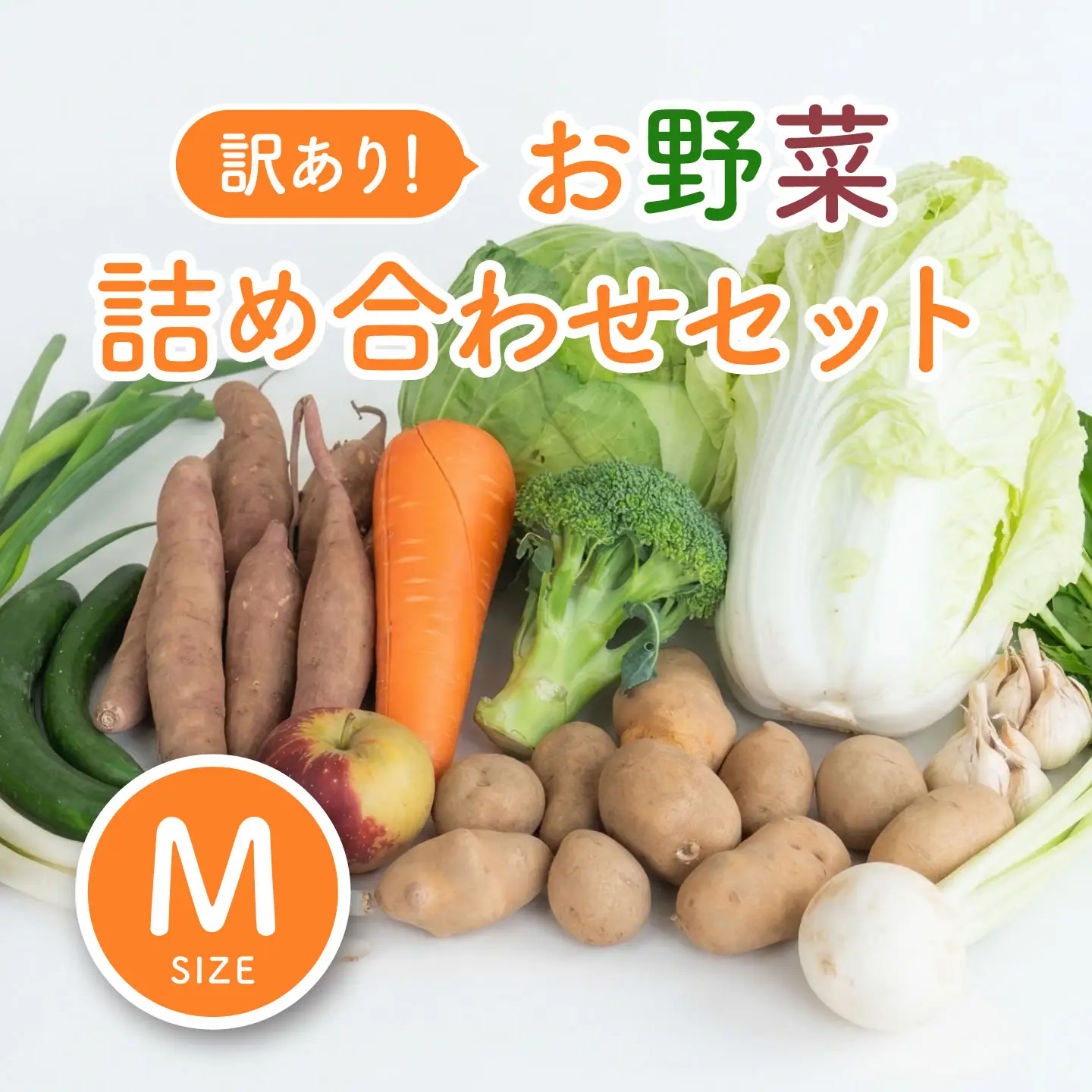 ＜ロスヘル＞多数のメディアで紹介されました！【訳あり】旬のもったいないお野菜詰め合わせセット　Mサイズ
