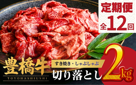 豊橋牛 定期便12回毎月 2kg 国産 牛肉