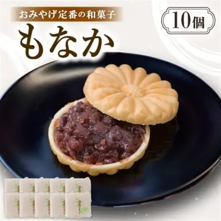もなか【10個入り】京都与謝野町のおみやげ定番の和菓子　贈り物・ギフトにもおすすめの最中【配送不可地域：離島・北海道・沖縄県】【1703524】